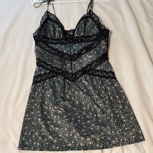 For Love And Lemons Black Floral Chemise